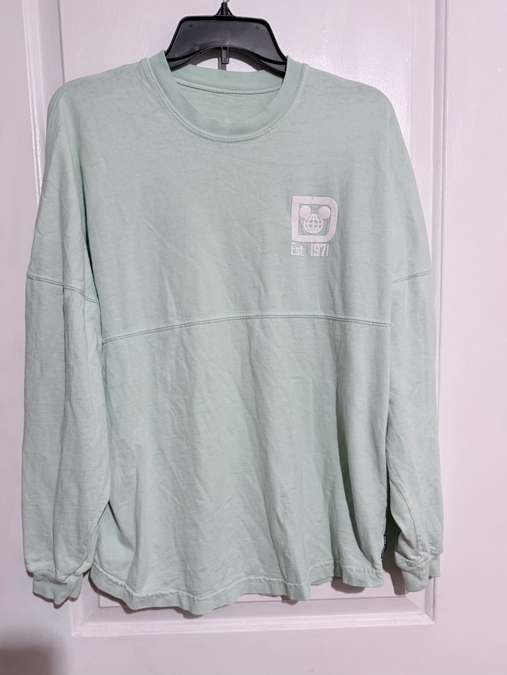 Disney Mint Green Crewneck with Subtle White Disney Parks Print Graphic small